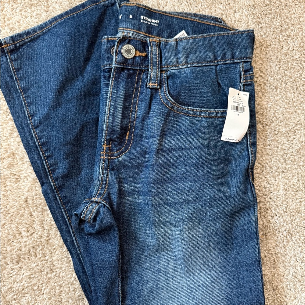 Old Navy Straight Adjustable Jeans Medium-Wash Denim